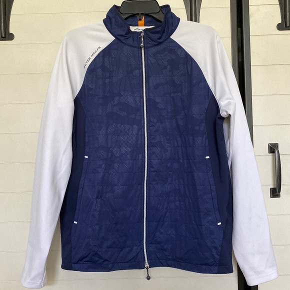 Peter Millar Hyperlight Merge Hybrid Jacket Medium Blue Camouflage - Picture 2 of 14